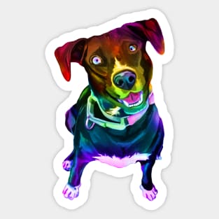 Psychedelic Colorful Canine Labrador Mix Sticker